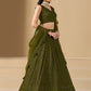 Mehendi Bridesmaid Unstitched Blouse & Semi-Stitched Lehenga Choli