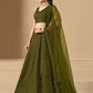 Mehendi Bridesmaid Unstitched Blouse & Semi-Stitched Lehenga Choli