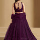 Wine Bridesmaid Unstitched Blouse & Semi-Stitched Lehenga Choli