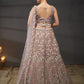 Mauve - Multi Sequins Heavy Zarkan Net Embroidered Semi-Stitched Bridal Lehenga choli