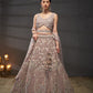 Mauve - Multi Sequins Heavy Zarkan Net Embroidered Semi-Stitched Bridal Lehenga choli
