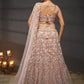 Pink - Multi Sequins Heavy Zarkan Net Embroidered Semi-Stitched Bridal Lehenga choli