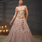 Pink - Multi Sequins Heavy Zarkan Net Embroidered Semi-Stitched Bridal Lehenga choli