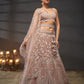 Pink - Multi Sequins Heavy Zarkan Net Embroidered Semi-Stitched Bridal Lehenga choli