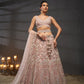 Pink - Multi Sequins Heavy Zarkan Net Embroidered Semi-Stitched Bridal Lehenga choli