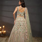 Seagreen - Multi Sequins Heavy Zarkan Net Embroidered Semi-Stitched Bridal Lehenga choli