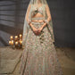 Seagreen - Multi Sequins Heavy Zarkan Net Embroidered Semi-Stitched Bridal Lehenga choli