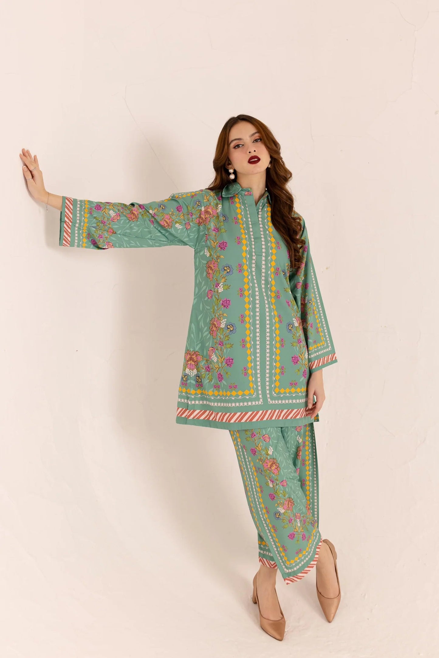 Sky Blue Printed Co-Ord Set