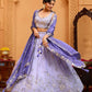Lavender- Tissue Fabric Sequins embroidery Semi-Stitched Lehenga & Unstitched Blouse With Dupatta