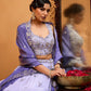 Lavender- Tissue Fabric Sequins embroidery Semi-Stitched Lehenga & Unstitched Blouse With Dupatta