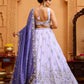 Lavender- Tissue Fabric Sequins embroidery Semi-Stitched Lehenga & Unstitched Blouse With Dupatta