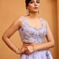 Lavender- Tissue Fabric Sequins embroidery Semi-Stitched Lehenga & Unstitched Blouse With Dupatta