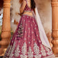 Burgundy- Tissue Fabric Sequins embroidery Semi-Stitched Lehenga & Unstitched Blouse With Dupatta