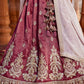 Burgundy- Tissue Fabric Sequins embroidery Semi-Stitched Lehenga & Unstitched Blouse With Dupatta
