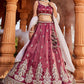 Burgundy- Tissue Fabric Sequins embroidery Semi-Stitched Lehenga & Unstitched Blouse With Dupatta