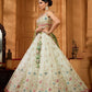 Limegreen- Tissue Fabric Sequins embroidery Semi-Stitched Lehenga & Unstitched Blouse With Dupatta