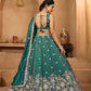 Green- Tissue Fabric Sequins embroidery Semi-Stitched Lehenga & Unstitched Blouse With Dupatta