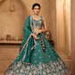 Green- Tissue Fabric Sequins embroidery Semi-Stitched Lehenga & Unstitched Blouse With Dupatta