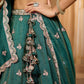 Green- Tissue Fabric Sequins embroidery Semi-Stitched Lehenga & Unstitched Blouse With Dupatta