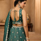 Green- Tissue Fabric Sequins embroidery Semi-Stitched Lehenga & Unstitched Blouse With Dupatta
