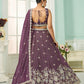 Purple- Tissue Fabric Sequins embroidery Semi-Stitched Lehenga & Unstitched Blouse With Dupatta