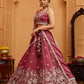 Rosegold- Tissue Fabric Sequins embroidery Semi-Stitched Lehenga & Unstitched Blouse With Dupatta