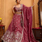 Rosegold- Tissue Fabric Sequins embroidery Semi-Stitched Lehenga & Unstitched Blouse With Dupatta