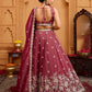 Rosegold- Tissue Fabric Sequins embroidery Semi-Stitched Lehenga & Unstitched Blouse With Dupatta