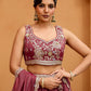 Rosegold- Tissue Fabric Sequins embroidery Semi-Stitched Lehenga & Unstitched Blouse With Dupatta