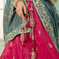 Pink- Silk Fabric Sequins embroidery Semi-Stitched Lehenga & Unstitched Blouse With Dupatta