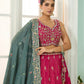 Pink- Silk Fabric Sequins embroidery Semi-Stitched Lehenga & Unstitched Blouse With Dupatta