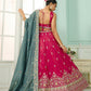 Pink- Silk Fabric Sequins embroidery Semi-Stitched Lehenga & Unstitched Blouse With Dupatta