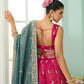 Pink- Silk Fabric Sequins embroidery Semi-Stitched Lehenga & Unstitched Blouse With Dupatta