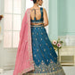 Teal- Silk Fabric Sequins embroidery Semi-Stitched Lehenga & Unstitched Blouse With Dupatta