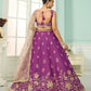 Purple- Georgette Fabric Sequins embroidery Semi-Stitched Lehenga & Unstitched Blouse With Dupatta