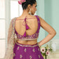 Purple- Georgette Fabric Sequins embroidery Semi-Stitched Lehenga & Unstitched Blouse With Dupatta