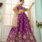 Purple- Georgette Fabric Sequins embroidery Semi-Stitched Lehenga & Unstitched Blouse With Dupatta