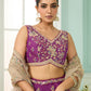 Purple- Georgette Fabric Sequins embroidery Semi-Stitched Lehenga & Unstitched Blouse With Dupatta
