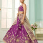 Purple- Georgette Fabric Sequins embroidery Semi-Stitched Lehenga & Unstitched Blouse With Dupatta