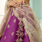 Purple- Georgette Fabric Sequins embroidery Semi-Stitched Lehenga & Unstitched Blouse With Dupatta
