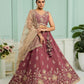 Rosegold- Georgette Fabric Sequins embroidery Semi-Stitched Lehenga & Unstitched Blouse With Dupatta
