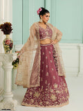 Rosegold- Georgette Fabric Sequins embroidery Semi-Stitched Lehenga & Unstitched Blouse With Dupatta