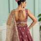 Rosegold- Georgette Fabric Sequins embroidery Semi-Stitched Lehenga & Unstitched Blouse With Dupatta