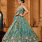 Green- Tissue Fabric Sequins embroidery Semi-Stitched Lehenga & Unstitched Blouse With Dupatta