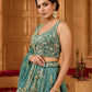 Green- Tissue Fabric Sequins embroidery Semi-Stitched Lehenga & Unstitched Blouse With Dupatta