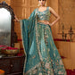 Green- Tissue Fabric Sequins embroidery Semi-Stitched Lehenga & Unstitched Blouse With Dupatta