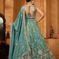 Green- Tissue Fabric Sequins embroidery Semi-Stitched Lehenga & Unstitched Blouse With Dupatta