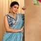 Teal- Silk Fabric Sequins embroidery Semi-Stitched Lehenga & Unstitched Blouse With Dupatta