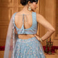 Grey- Net Fabric Sequins embroidery Semi-Stitched Lehenga & Unstitched Blouse With Dupatta