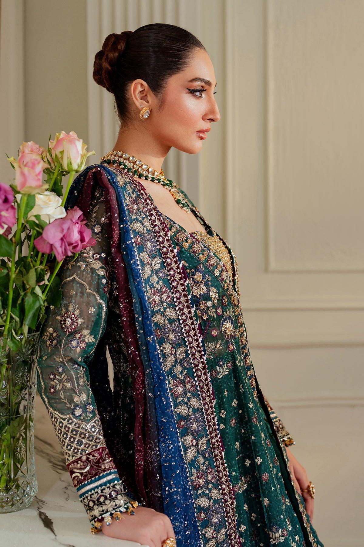 Embroidered Handmade Digital Printed Chiffon Suit